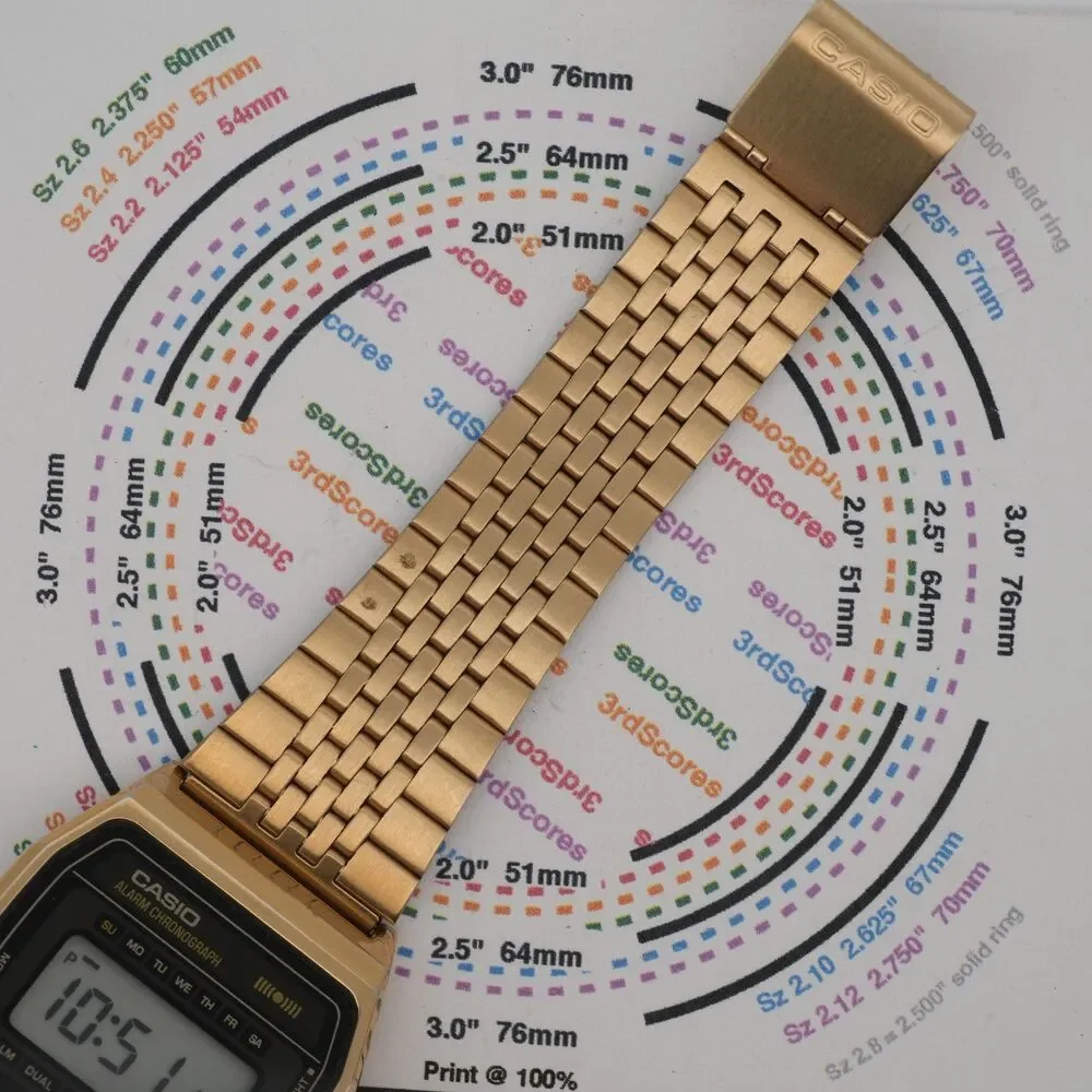 Vintage Casio 1980s A661G Slim Gold Digital Watch Module 237 Alarm Chronograph